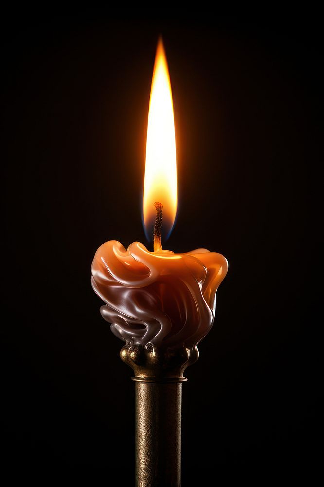 Candle light fire black background illuminated. AI generated Image by rawpixel.
