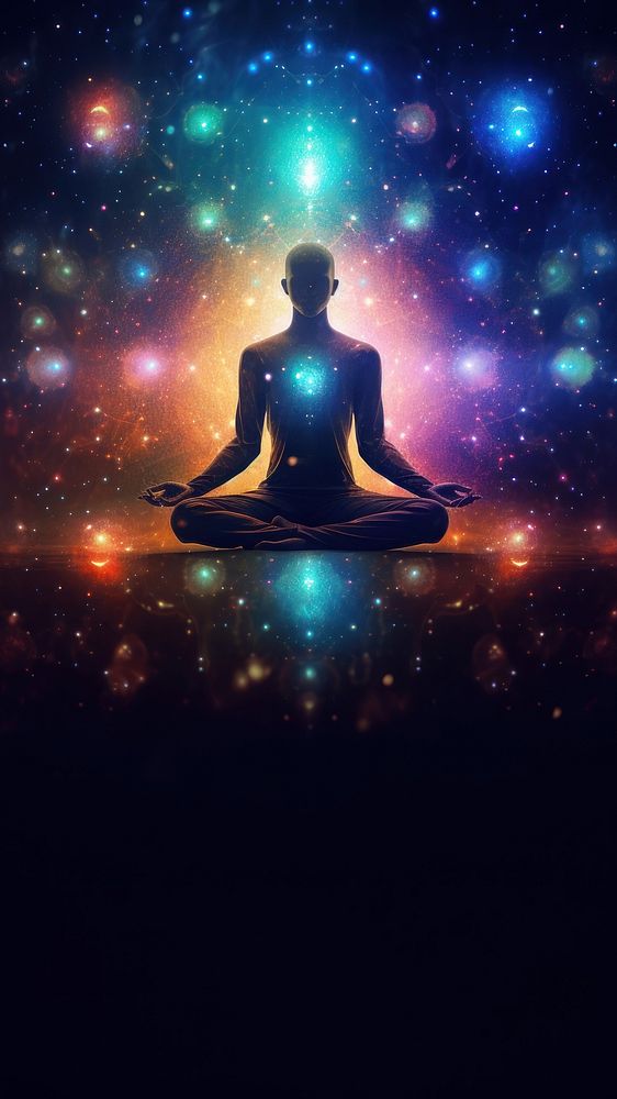 Universe adult yoga spirituality. AI generated Image by rawpixel.