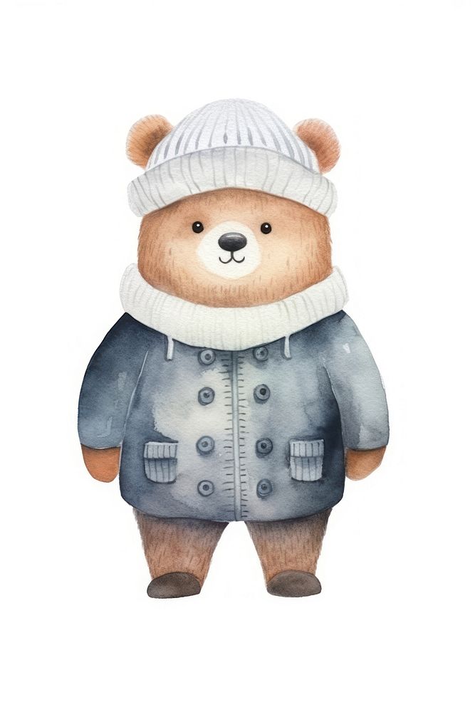 Cartoon bear toy white background. AI generated Image by rawpixel.