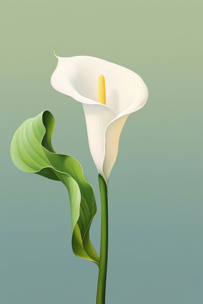 Whie calla lily flower plant petal. AI generated Image by rawpixel.
