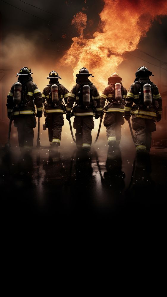 Five Fire Fighters helmet adult fire. 