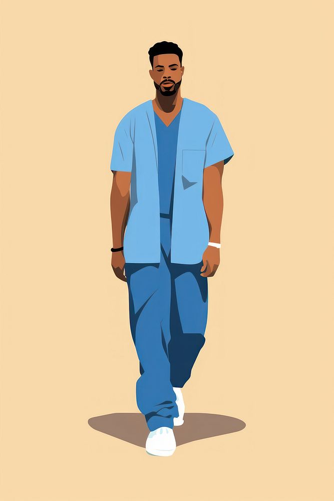 Nurse adult blue man. AI generated Image by rawpixel.