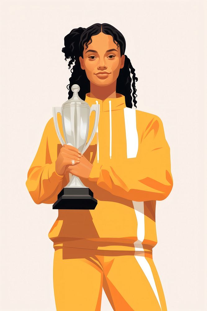 Holding trophy female adult achievement. AI generated Image by rawpixel.