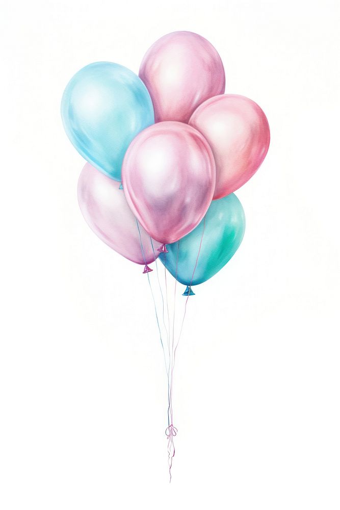 Balloon drawing white background anniversary. AI generated Image by rawpixel.