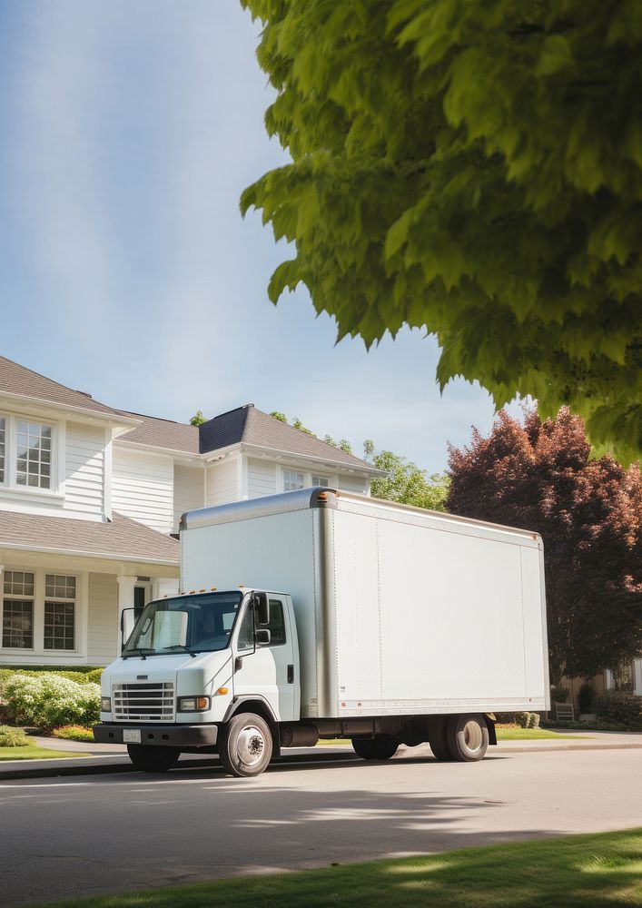 Moving truck vehicle transportation architecture. AI generated Image by rawpixel.