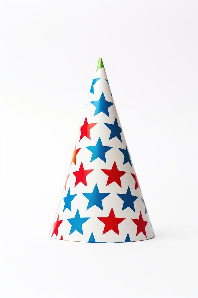 Colorful star pattern party hat celebration patriotism decoration. 