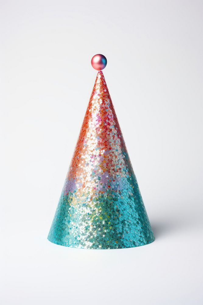 Colorful sparkling party hat celebration anniversary decoration. 