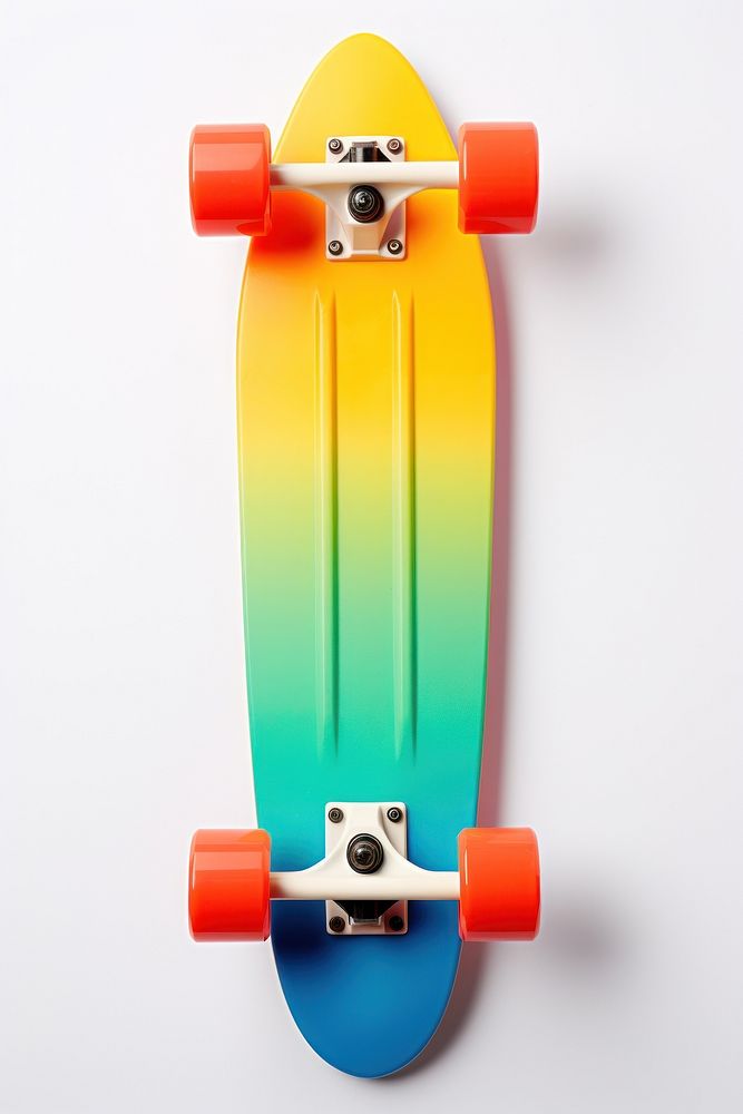 1970s colorful style skateboard longboard surfboard yellow. AI generated Image by rawpixel.