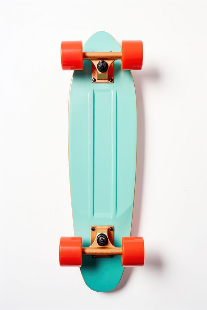 1970s colorful style skateboard longboard turquoise balance. AI generated Image by rawpixel.
