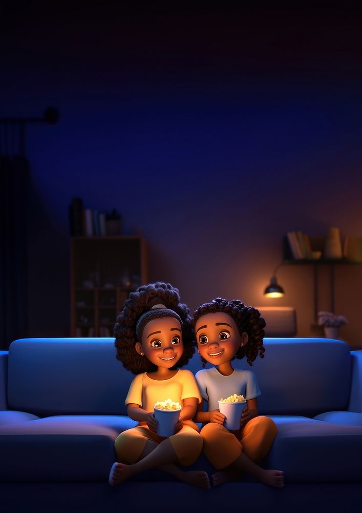Black sisters lighting togetherness affectionate. AI generated Image by rawpixel.