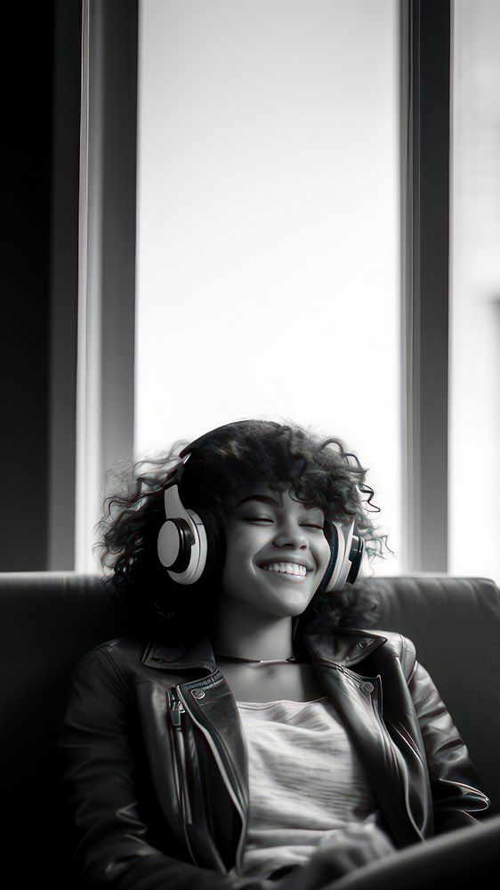 Woman headphones portrait photography. AI generated Image by rawpixel.
