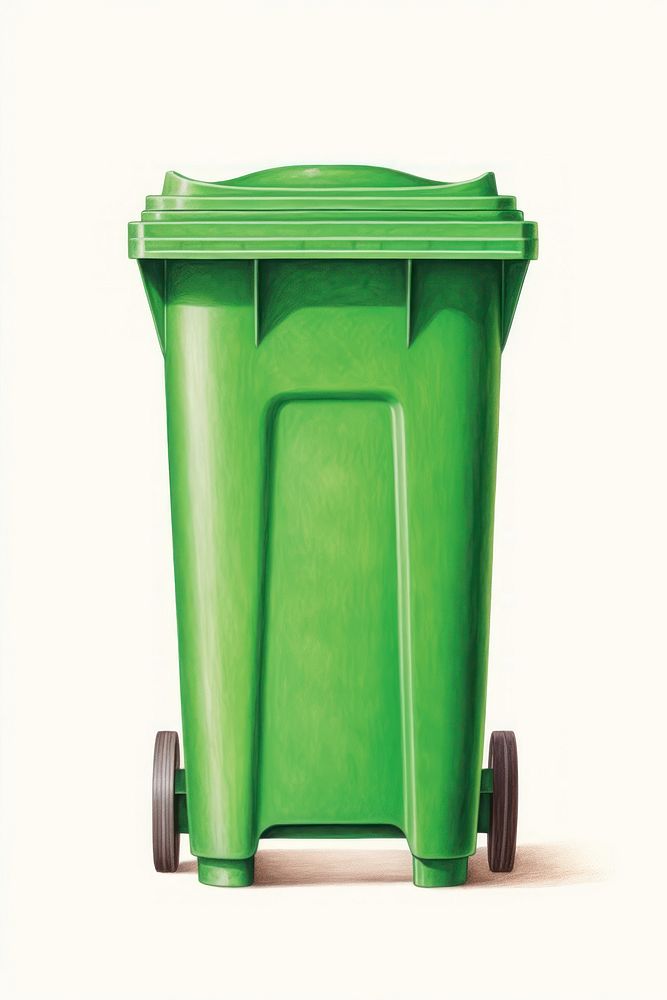 Garbage bin green white background recycling. AI generated Image by rawpixel.