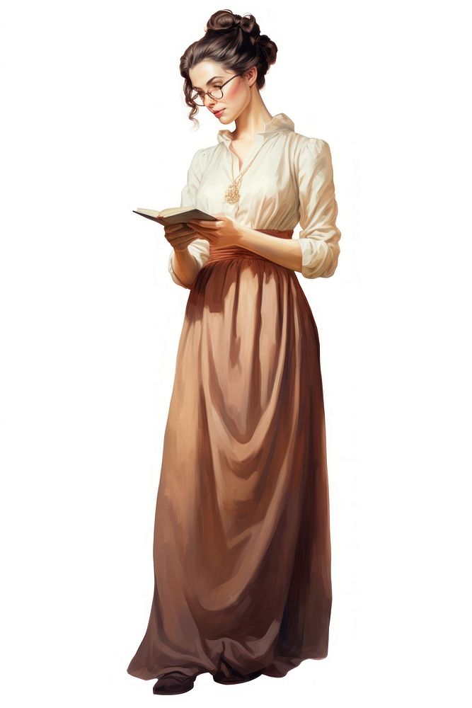 Philosopher lady reading fashion dress. AI generated Image by rawpixel.