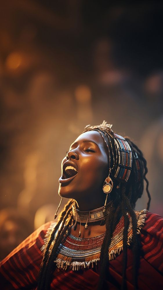 Traditional samburu woman adult performance dreadlocks. AI generated Image by rawpixel.