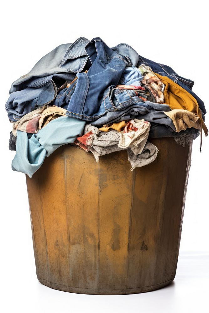 Garbage Can laundry white background recycling. AI generated Image by rawpixel.