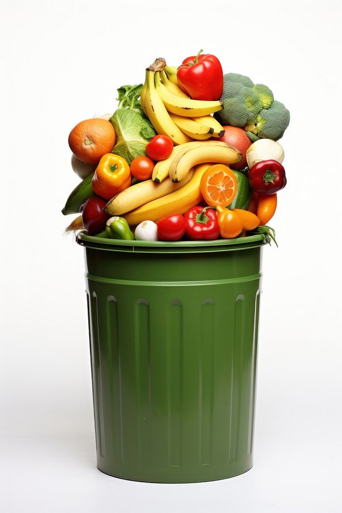 Garbage Can food plant white background. AI generated Image by rawpixel.