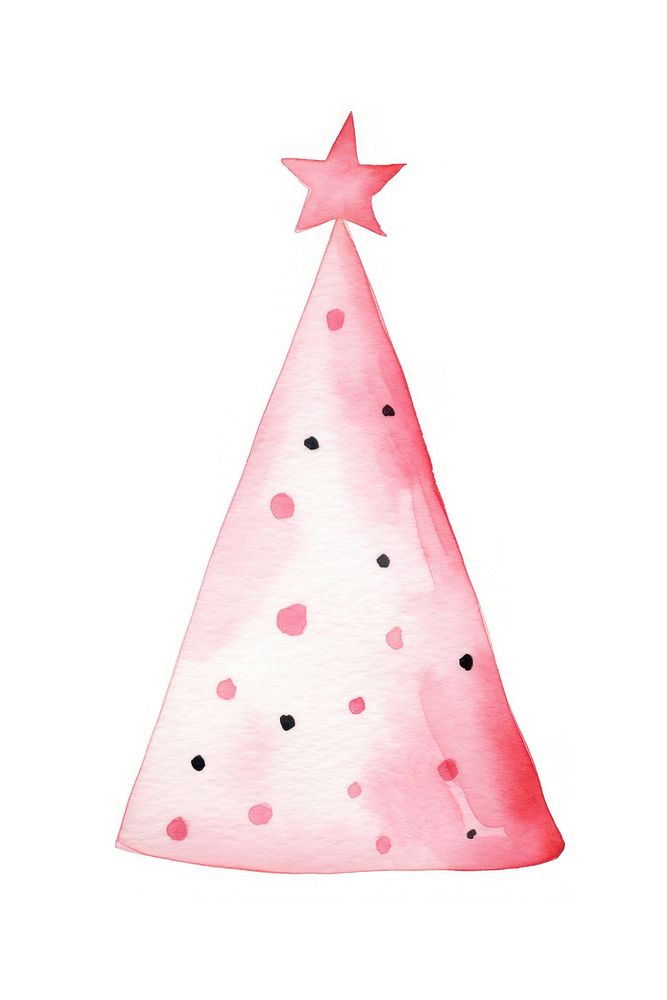 Pink birthday hat white background celebration decoration. 