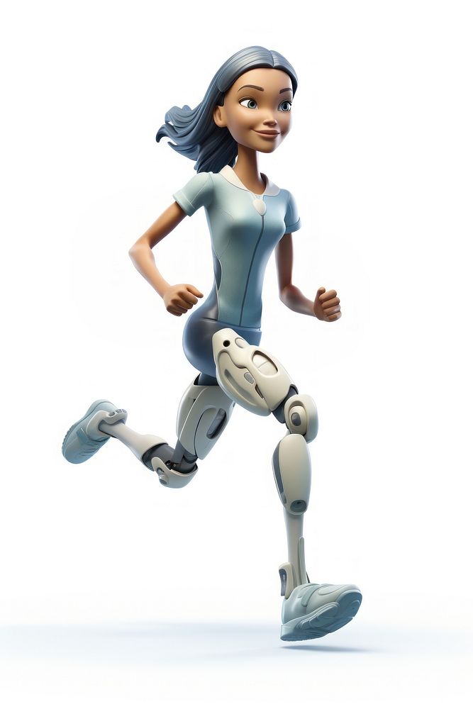 Female runner footwear figurine running. AI generated Image by rawpixel.