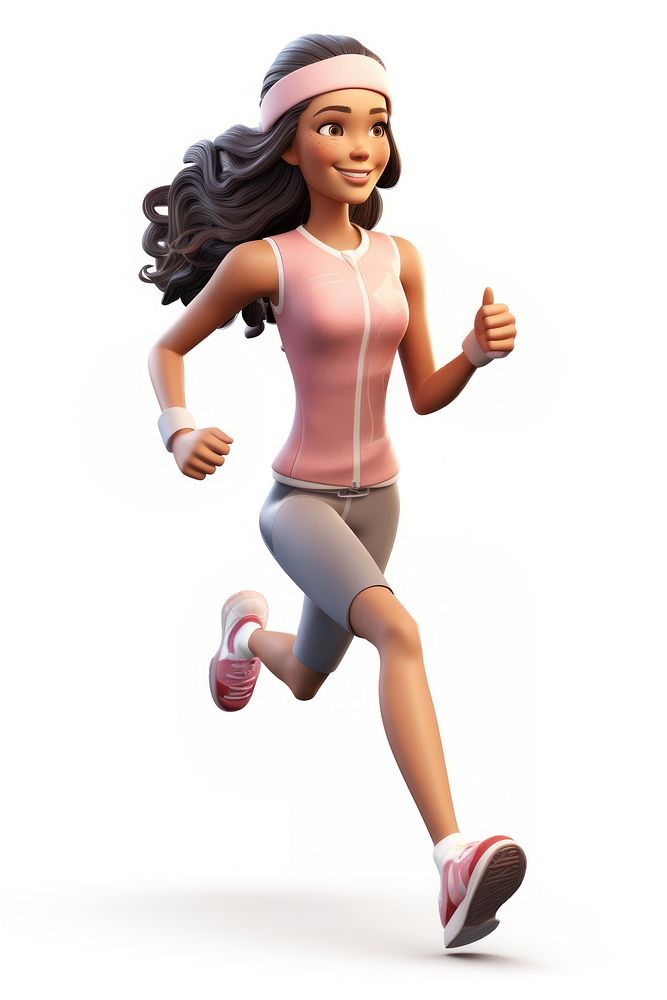 Mixed female runner footwear running cartoon. AI generated Image by rawpixel.