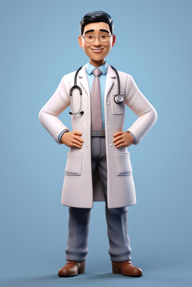 Asian male doctor stethoscope protection physician. AI generated Image by rawpixel.