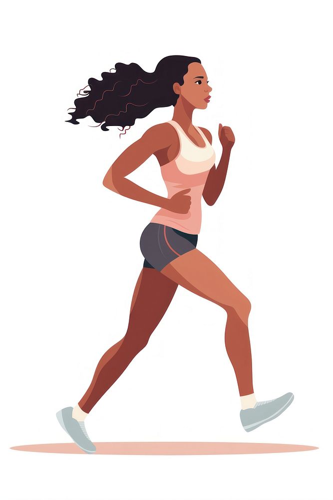 Black female runner running jogging shorts. AI generated Image by rawpixel.