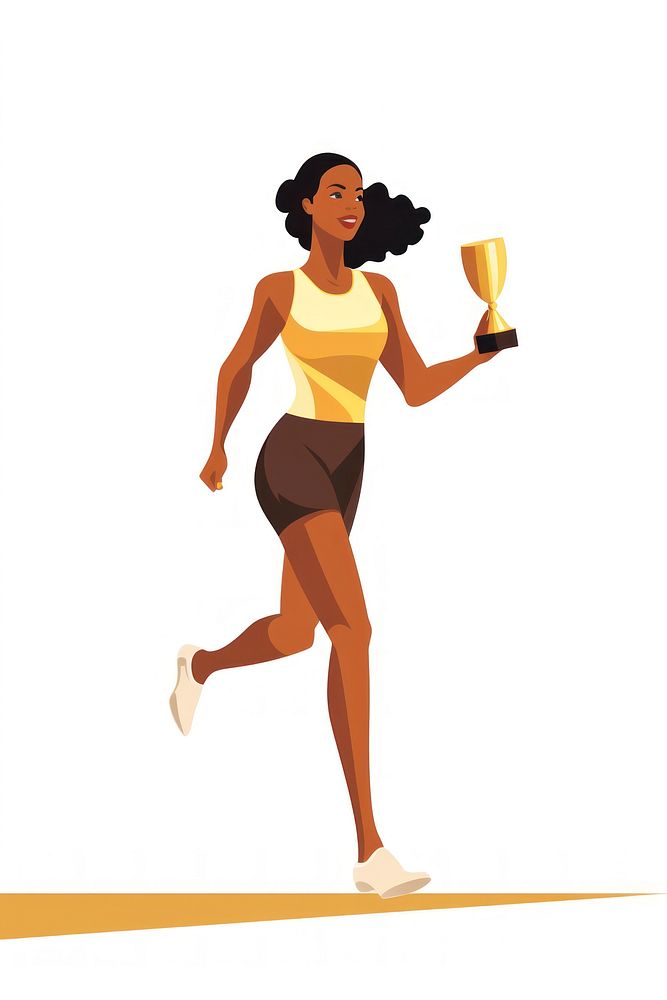 Woman running jogging adult white background. AI generated Image by rawpixel.