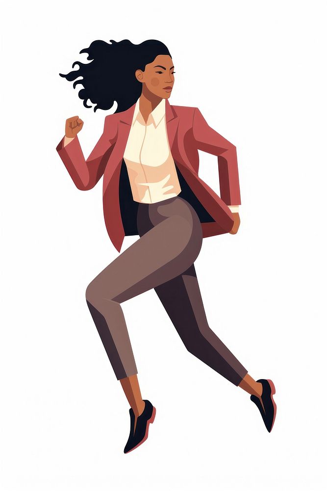 Businesswoman running adult white background exercising. AI generated Image by rawpixel.