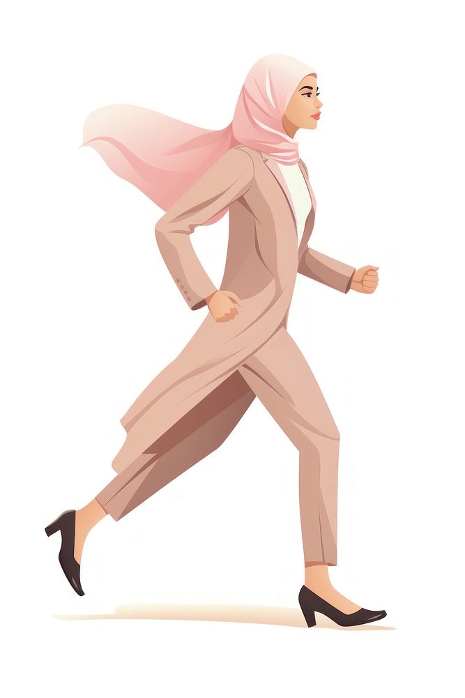 Muslim businesswoman running footwear walking adult. AI generated Image by rawpixel.