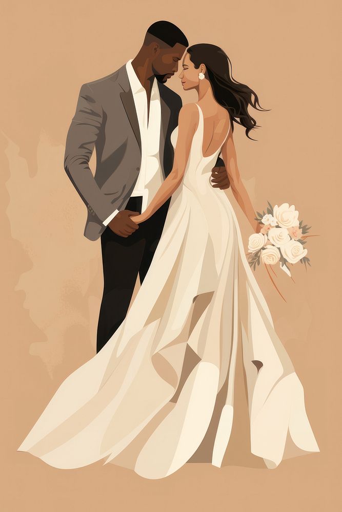 Wedding dress standing fashion. AI generated Image by rawpixel.