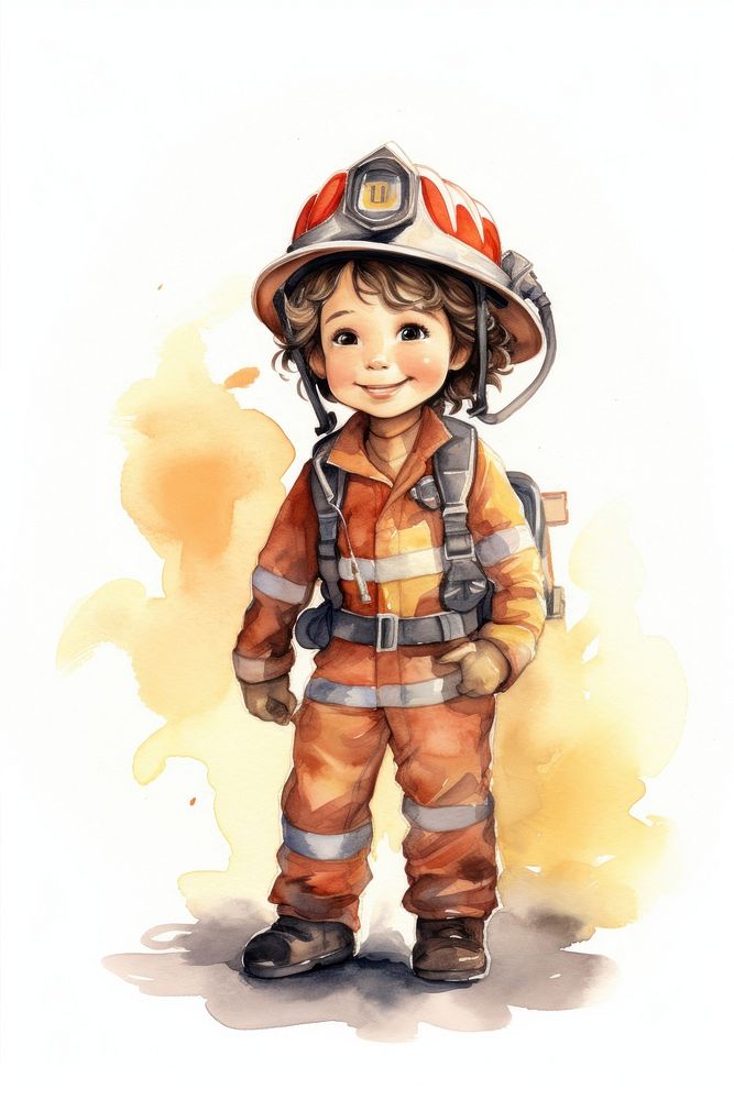 Firefighter portrait helmet cute. 