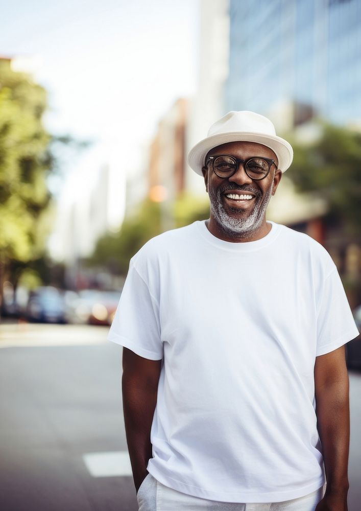 African granddad glasses adult smile. AI generated Image by rawpixel.