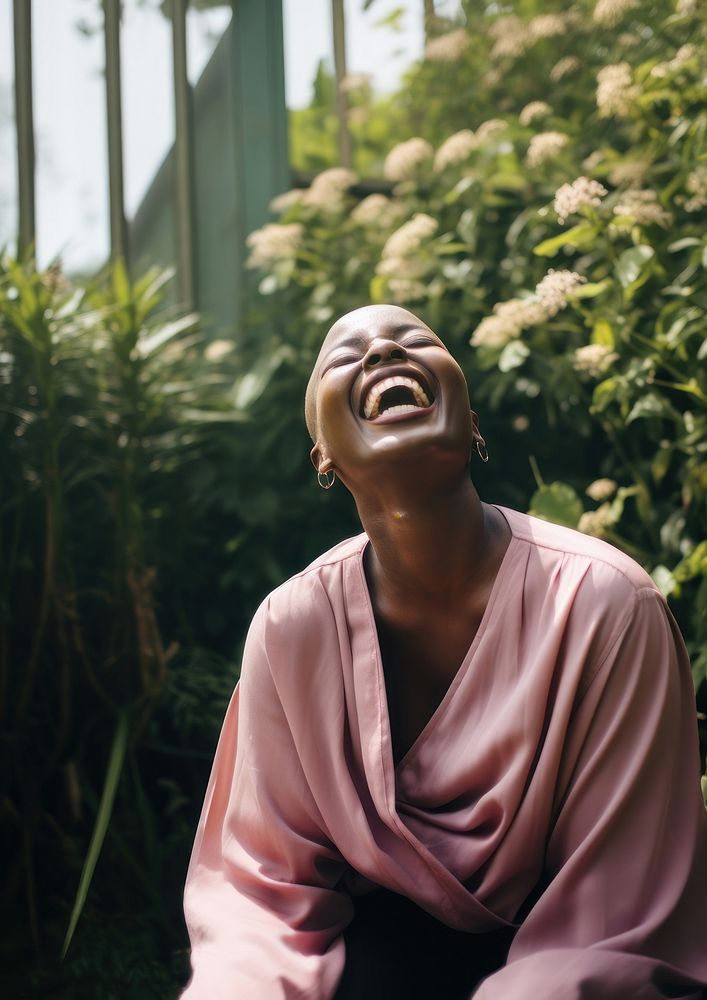Black woman laughing adult relaxation happiness. AI generated Image by rawpixel.