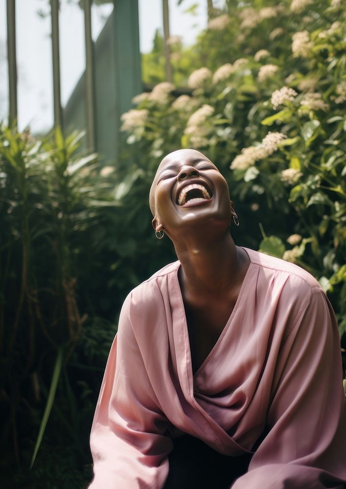 Black woman laughing adult relaxation happiness. 