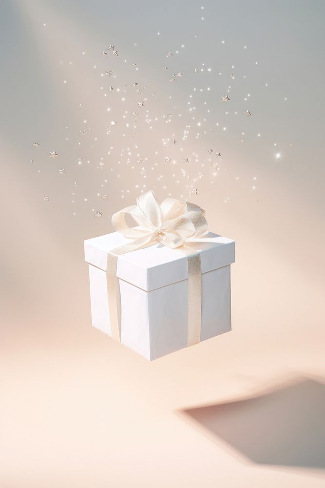 Gift box paper white celebration. 