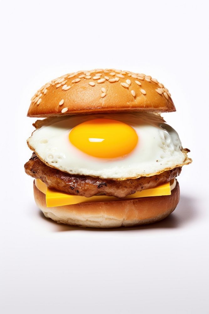 Fried egg burger food hamburger breakfast. AI generated Image by rawpixel.
