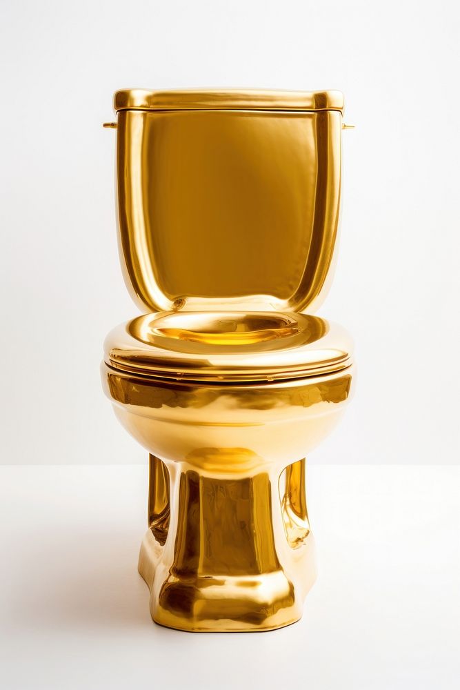 Golden open toilet gold bathroom hygiene. 