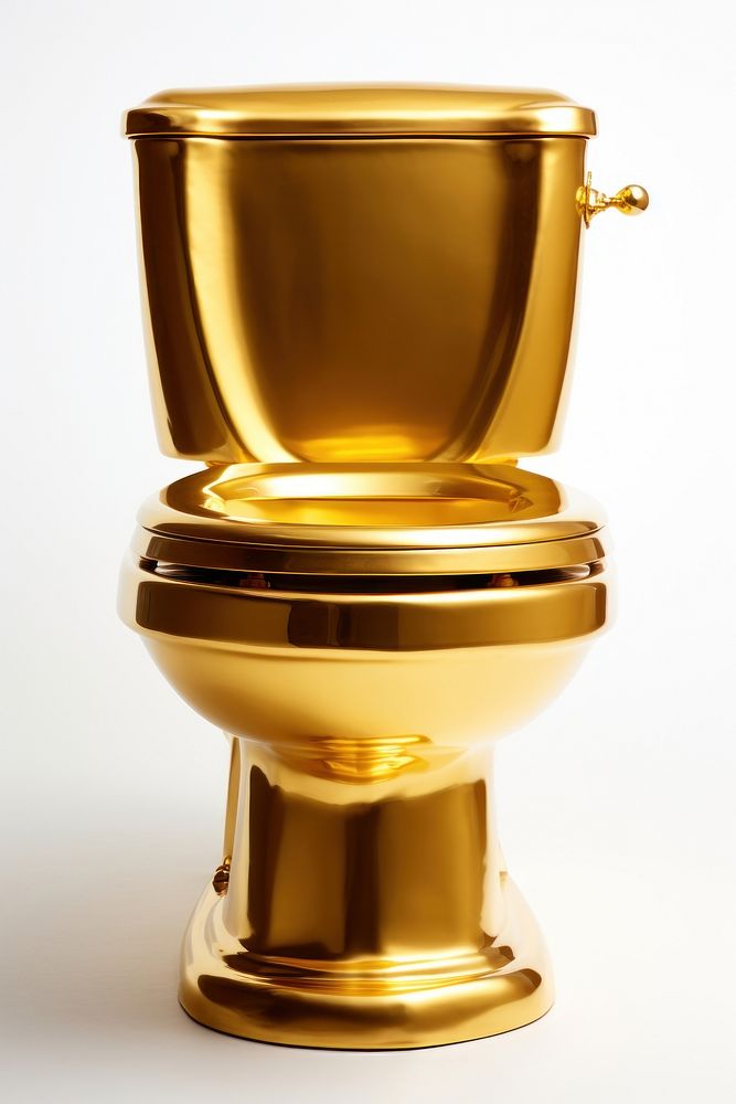 Golden open toilet bathroom gold lighting. AI generated Image by rawpixel.