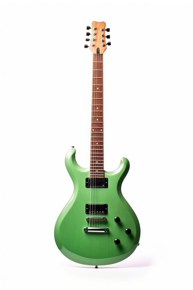 Green electric guitar fretboard string music. AI generated Image by rawpixel.