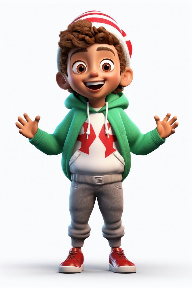 Diversity young boy cartoon toy white background. AI generated Image by rawpixel.