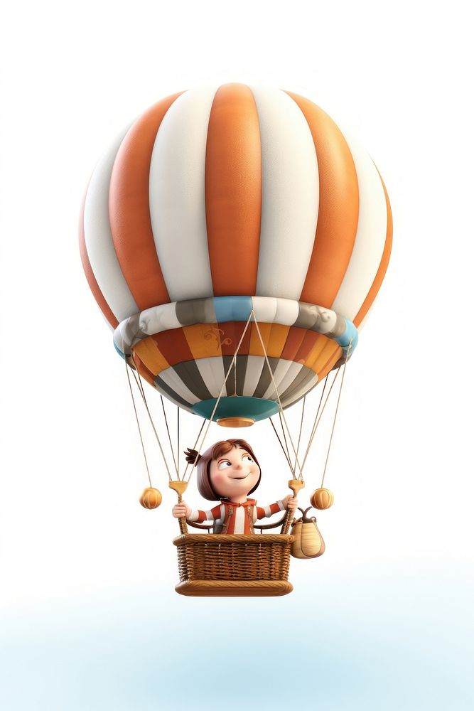 Hot air balloon aircraft vehicle cartoon. AI generated Image by rawpixel.
