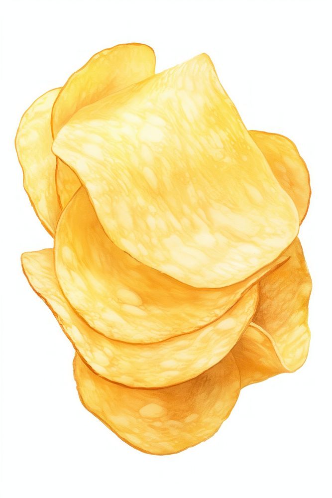 Potato chip food white background potato chip. AI generated Image by rawpixel.
