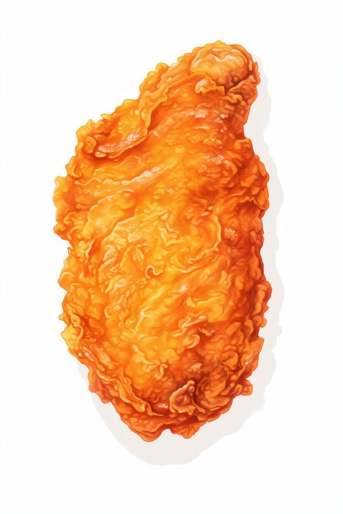 Fried Chicken food white background fried chicken. AI generated Image by rawpixel.