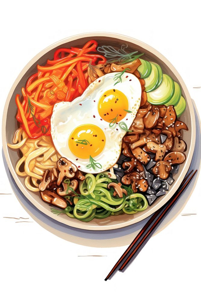 Bibimbap plate meal food. AI generated Image by rawpixel.