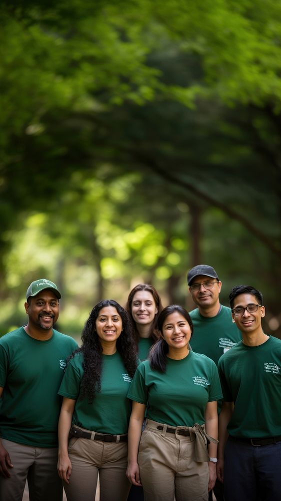 Volunteer portrait outdoors nature. 