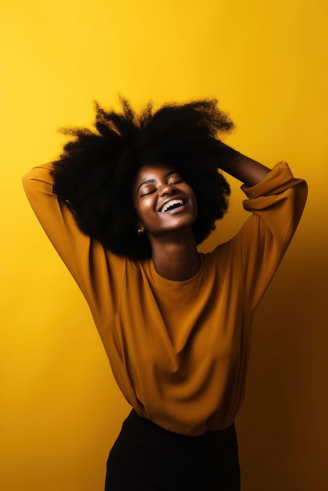 Black woman laughing smile adult. AI generated Image by rawpixel.