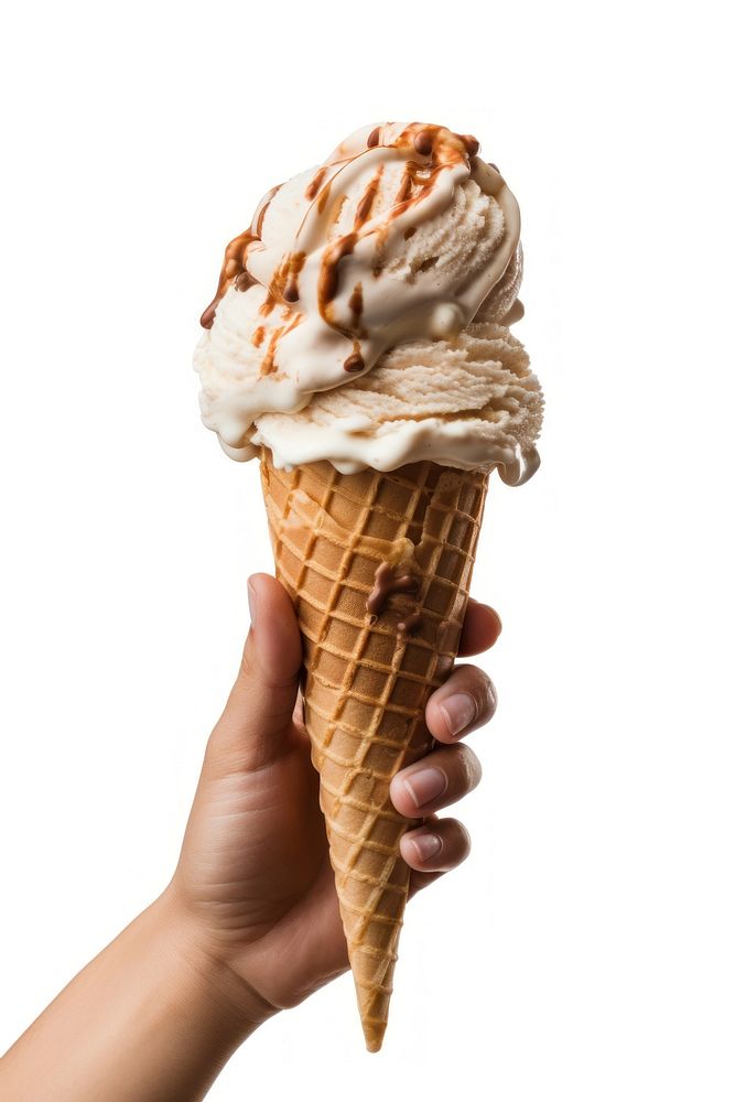 Ice cream cone dessert food hand. AI generated Image by rawpixel.