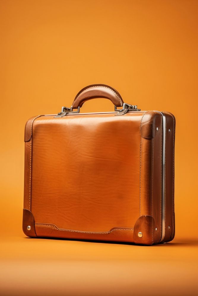 Leather luggage briefcase handbag accessories. AI generated Image by rawpixel.