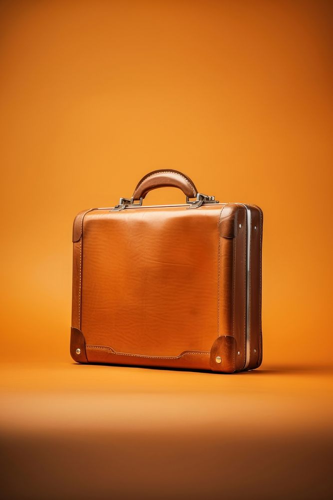 Leather luggage briefcase handbag accessories. AI generated Image by rawpixel.