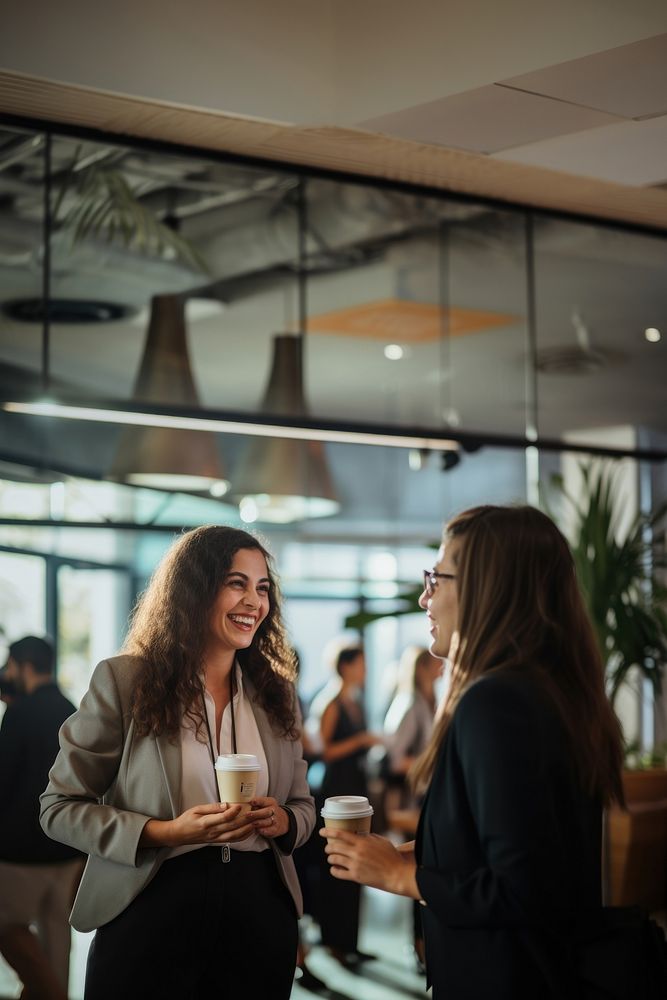 Plus-size office woman smiling meeting adult. AI generated Image by rawpixel.