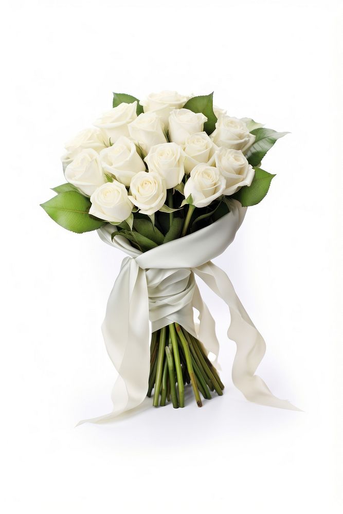 White roses wedding flower plant. AI generated Image by rawpixel.